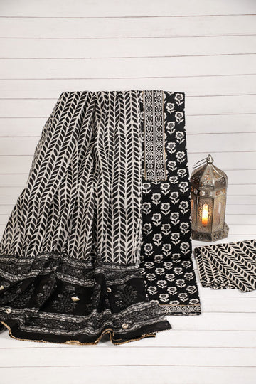 Pure Charcoal Grey Soft Cotton Suit Set Geetha Creation